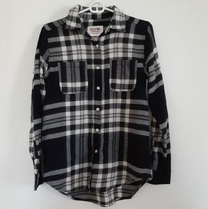 Black and white oversized flannel